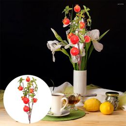 Decorative Flowers 2 Pcs Fake Plant Simulation Pomegranate Fruit Ornament Silk Bushes Foam Lifelike Bouquet