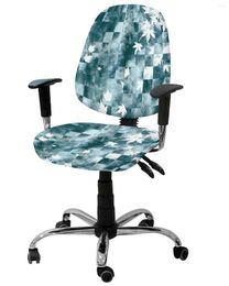 Chair Covers Botanical Leaves Mosaic Watercolour Tie-dye Elastic Armchair Cover Removable Office Slipcover Split Seat