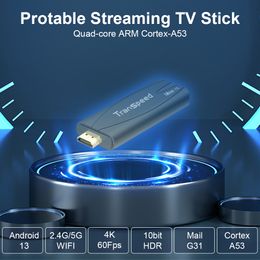 Transpeed TV Stick Android 13 ATV With TV App 4K 3D TV Box 2.4G&5G Voice Assistant Control Media Player TV Receiver Set Top Box