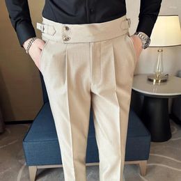 Men's Suits Summer British Naples Solid Color Business Cocktail Party Formal Occasion Trousers Korean Version Casual Small Foot Pants