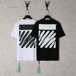 Mens T-shirts Off White 23ss Graffiti High Street Fashion Brand Loose Short Sleeve T-shirt Weight Fabric Ch