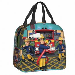 fireman Sam Lunch Bag Women Carto Firefighter Portable Thermal Insulated Lunch Box for Kids School Children Storage Food Bags 83MW#