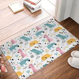 Bath Mats Mat Kitchen Shower Door Sausage Dachshund Dog Foot Funny Retro Toilet Quick Dry Non-slip Design Bathroom Rug