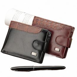 new Men Wallets Patchwork Leather Short Male Purse With Coin Pocket Card Holder Brand Trifold Wallet Men Clutch Mey Bag i7sS#