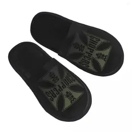 Slippers West Coast Chopper Iron Cross Guest For El Women Custom Print House Slipper