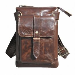 hot Sale Top Quality Leather Travel Retro Fanny Waist Belt Pack Sling Bag Design Phe Cigarette Case Pouch For men Male 8711-c S4QC#