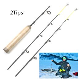 Rods 65cm Lightweight 37g 2Tips Ice Fishing Rod Winter Fishing Spinning Rod Fishing Tackle Carbon Fiber Carp Pikes Fish ROD FISH ROD