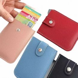 slim Wallet with Pullout PU Leather Portable Multi Card Bags Holders Woman Man Gradient Busin Card Purse Case for Bank Cards q23w#