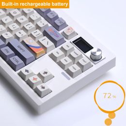 GMK87 Mechanical Keyboard Kit Gaming Keyboard With Knob&screen Computer Keyboard Bluetooth-Compatible/2.4Ghz/ Type-C for Win/Mac