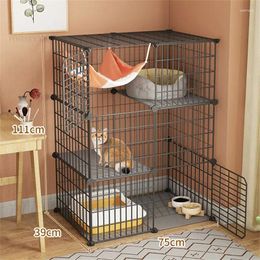 Cat Carriers Home Indoor Cages Villa Oversized Free Space House Litter With Toilet Large Capacity Cage Pet