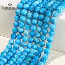 Loose Gemstones 5A Natural Larimar Color Apatite Bead Gemstone Smooth Spacer Beads For Jewelry Making DIY Bracelet Necklace Accessory