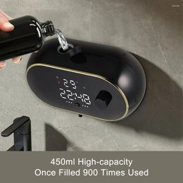 Liquid Soap Dispenser Wall Mount Foam Bathroom Kitchen Touchless Hand Sanitizer Rechargeable Time Temperature Display