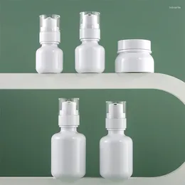 Storage Bottles YUXI YUXI40ml60/100ml120ml Round Shoulder White Lotion Bottle Set Bottled Pet Spray