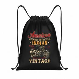 retro Vintage American Motorcycle Indian For Old B Drawstring Bags Gym Bag Hot Lightweight m7Vy#