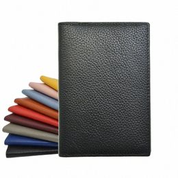 100% Genuine Leather Passport Holder Soft Candy Colour Case Cow Leather Cover For The Passport Wallet X4BE#