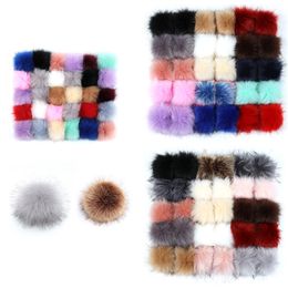 6PCs Sewing Pompom Hairball Hat Ball Fake Fox Fur Hat Ball Pom Pom DIY Handmade Clothing Hat Pompoms Accessories 8cm