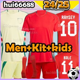 24/25 Wales soccer jerseys BALE BROOKS WILSON JOHNSON RAMSEY N.WILLIAMS CABANGO 2024 2025 men kit kids ootball shirts