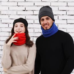 Fleece Scarf Face Mask Neck Warmer Bandana Women Men Cycling Hiking Skiing Windproof Tube Scarves Adjustable Winter Accessories
