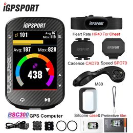 iGPSPORT BSC300 BSC 300 Bike GPS Computer Cycling Wireless Speedmeter Colour Screen Map Navigation ANT Sensors Bicycle Odometer 240325