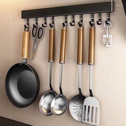 Kitchen Storage Hook Frame Household Strong Load-bearing Wall Mounted Adhesive Hanging Rod Multipurpose Spoon Shovel Rack