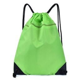 Unisex Sports Backpack Foldable Water-resistant Pure Colour Drawstring Backpack Travel Portable Beach Bag