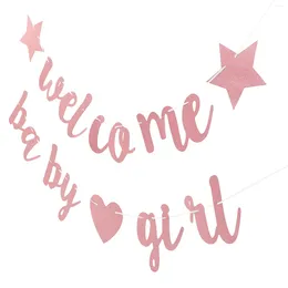 Party Decoration Latte Baby Shower Banner Welcome Girl Banners Little Garland Decor Hanging Flags