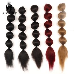 Alororo Synthetic Bubble Ponytail Long Lantern Braiding Ponytail Clip In Hair Extensions Natural Fake Hair Pieces For Women