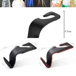 Upgrade 1Pcs Storage Holder For Car Headrest Hooks Hanging Purses Auto Fastener Back Seat Organizer PU Leather Rear Rack Portable