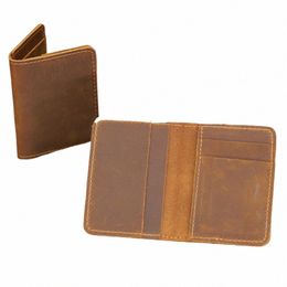 new Arrival Vintage Men's Genuine Leather Credit Card Holder Small Wallet Mey Bag ID Card Case Mini Purse For Male b0b4#