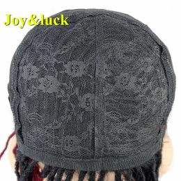 Synthetic Dreadlocks Wig Black Ombre Burgundy Crochet Twist Braids Wig For Women 10 Inch Dread Lock Wine Red Hair