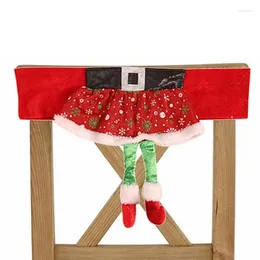 Chair Covers Christmas Dining Room Back Santa Claus Elf Skirt With Cute Band Decorations For Wedding
