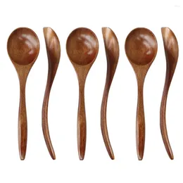 Spoons 6Pcs Small Wooden Coffee Measuring Honey Sugar Bath Salts Scoop Cooking Condiment For Home Tea