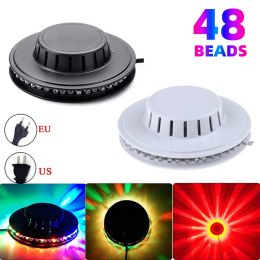 9W 48LED Mini Disco Lamp RGB Party Disco Lights Stage Light Backlight Wall Decor Flash Lights Laser Color Beam Music Lamp