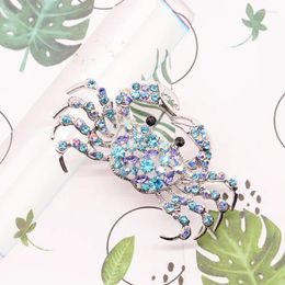 Brooches Fashion Rhinestone Zircon Crab For Women Vintage Animal Pins Cute Accessories High Quality Gift