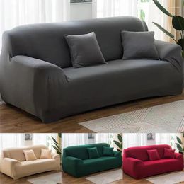 Chair Covers 1/2/3/4 Seater Solid Colour Elastic Sofa For Living Room Spandex Sectional Corner Slipcovers Couch Cover (1PC)