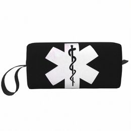 custom EMT Star Of Life Travel Cosmetic Bag Women Paramedic Toiletry Makeup Organiser Lady Beauty Storage Bags Dopp Kit Case Box y4wn#