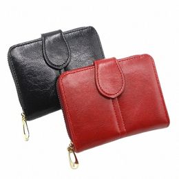 women's Leather Wallet for Credit Card Female Coin Purse Fi Clutch Bag Zipper Small Wallet Women Wallets Cartera Mujer Y3J5#