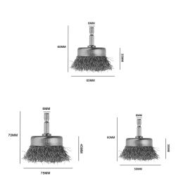 50/65/75mm Steel Wire Wheel Brush Rotary Tool For Drill Tools Metal Rust Removal Polishing Drill Brushes Steel Wire Brush Rotary
