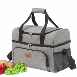 30l Large Insulated Cooler Bag Food Drink Thermal Picnic Lunch Bag Double Layer Cooling Box Cam BBQ Family Outdoor Activity h2dW#