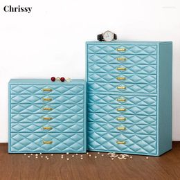 Jewellery Pouches Large Wooden Box 6-layer Gift Cabinet Used For Earrings Rings Necklaces Bracelets Watches Glasses