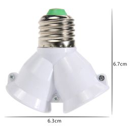 1/2pcs 2In1 E27 to E27 Extended LED Lamp Bulbs Socket Splitter Adapter Holder For Photo Studio