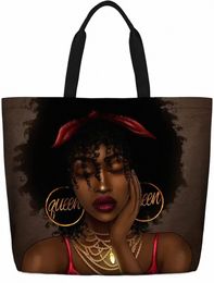 women Tote Bags African American Woman Shoulder Bag Afro Black Girl Magic Satchel Handbags For Shop,Work,Grocery,Gym u6ho#