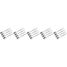 Disposable Flatware 180 Pcs Plastic Mini Dessert Cake Spoon Stainless Steel Finish For Party Banquet Wedding (Silver)