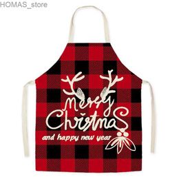 Aprons Christmas Decoration Apron Christmas Clothing Supplies Mens Parent-child Suit Apron Baking Accessories Ladies Waterproof Apron Y240401