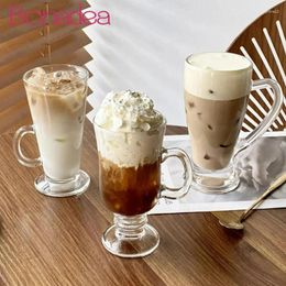 Wine Glasses Irish Style Coffee Cups Creative Latte Cup Dessert Juice Glass With Handle Transparent Milkshake Restaurant Tool