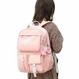 kawaii Backpack with Cute Unicorn Kawaii Pin Accories Large Capacity Aesthetic School Bags Cute Bookbag for Girls Teen D5XW#