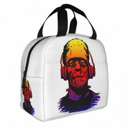 chillinstein Insulated Lunch Bag Cooler Bag Lunch Ctainer Frankenstein Horror Movie Leakproof Tote Lunch Box Food Storage Bag r059#