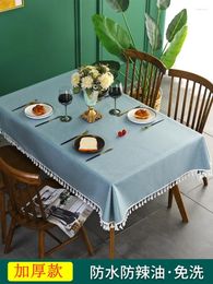Table Cloth Cotton Linen Tablecloth Waterproof Oil Resistant Scald And Wash Free Rectangular Dining