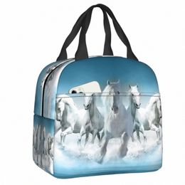 horse Running Painting Thermal Insulated Lunch Bag Women Resuable Lunch Tote for Outdoor Cam Travel Multifuncti Food Box j37O#