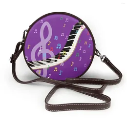 Bag Keyboard Shoulder Funny Leather School Round Female Bulk Purse